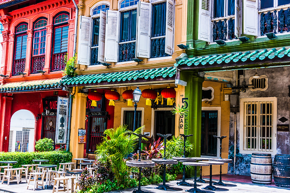 Explore the heritage architecture of Emerald Hill near Orchard Road, Singapore